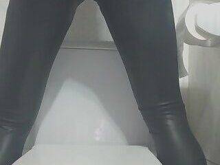 Showing my leather pants - ashemaletube.com