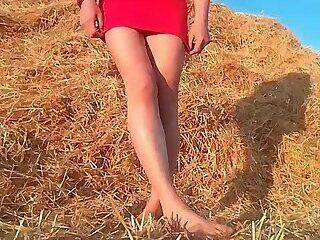 straw, sun, summer, field, nudity, ass - ashemaletube.com