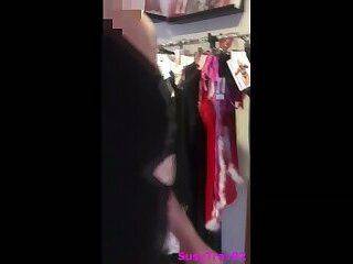 trying some minidresses in a sexy shop before sex with owner - ashemaletube.com