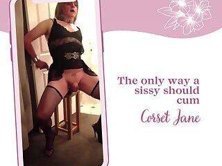 Anal Toy - corset jane rides her dildo and cums - ashemaletube.com