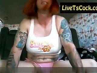 excited cd in pink underwear in a live webcam video par - ashemaletube.com